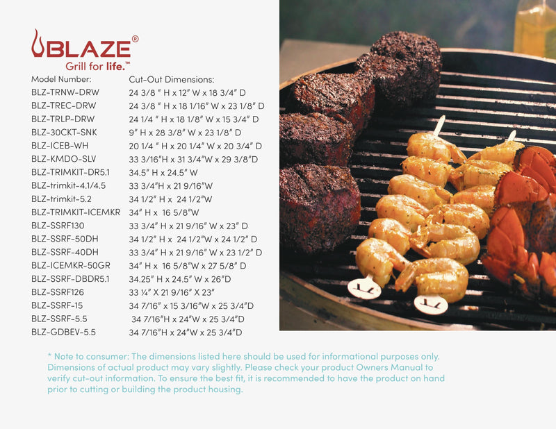 Blaze 24-Inch 5.5 Cu. Ft. Outdoor Rated Beverage Cooler - BLZ-GDBEV-5.5