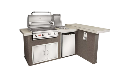 Bull Island Luxury Q Outdoor L-Shaped Kitchen & Grill Quartzsite Base - 31026-LP