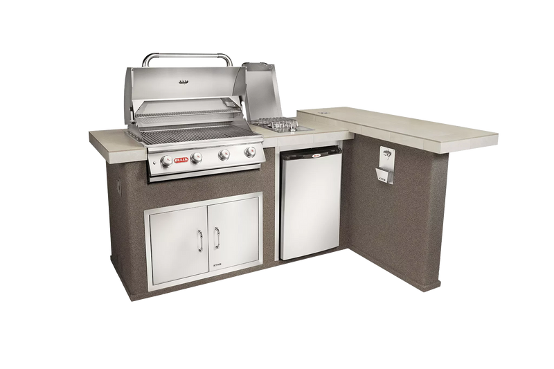 Bull Island Luxury Q Outdoor L-Shaped Kitchen & Grill Quartzsite Base - 31026-LP