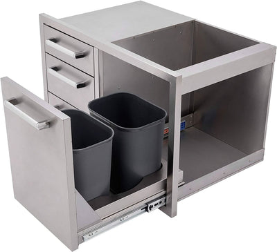 Whistler Outdoor Kitchen Triple Drawer & Trash Drawer Combo, 304 Stainless Steel - CBATDT