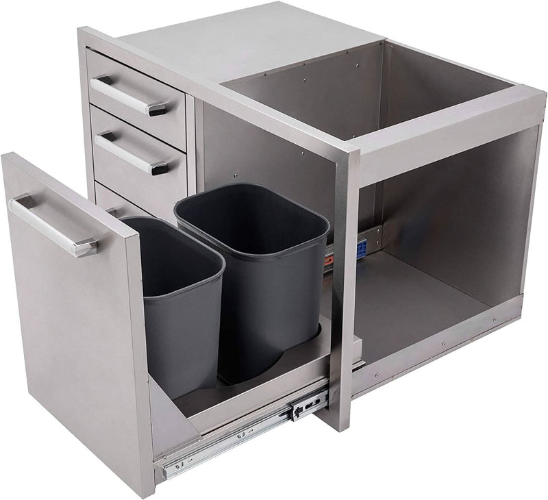 Whistler Outdoor Kitchen Triple Drawer & Trash Drawer Combo, 304 Stainless Steel - CBATDT