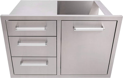 Whistler Outdoor Kitchen Triple Drawer & Trash Drawer Combo, 304 Stainless Steel - CBATDT