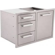 Whistler Outdoor Kitchen Triple Drawer & Trash Drawer Combo, 304 Stainless Steel - CBATDT