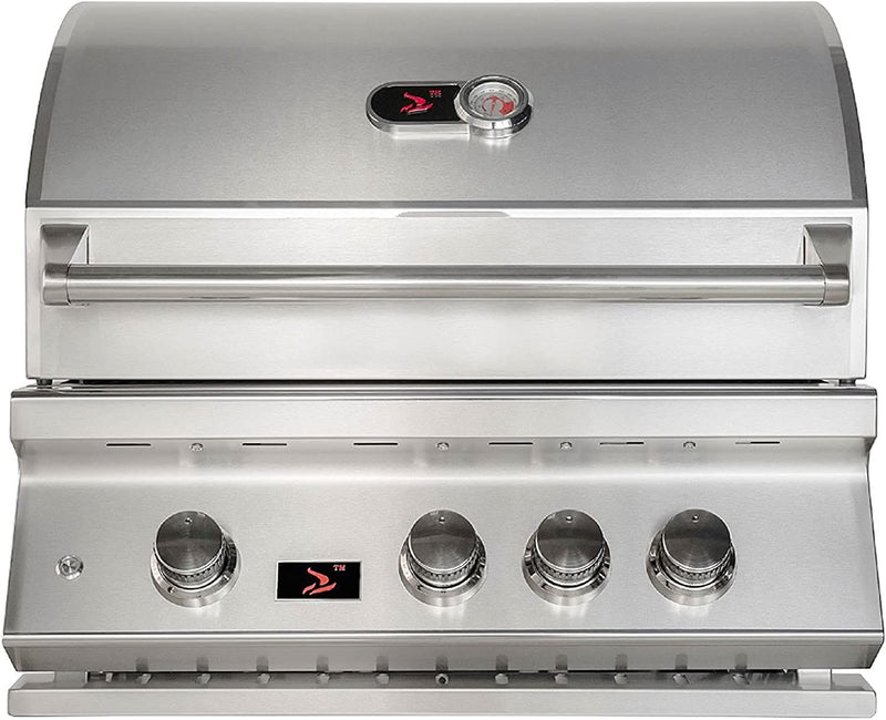 Bonfire Whistler - 28-Inch 3-Burner Built-In LP Grill with Side Burner Door/Drawer Combo and Smoker Box - PCKG2CBB3-LP-DDSMKBX