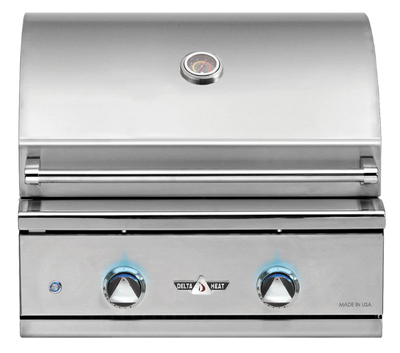 Delta Heat - 26-Inch 2- Burner Freestanding Grill - Liquid Propane Gas - DHBQ26G-DL + DHPB26-C
