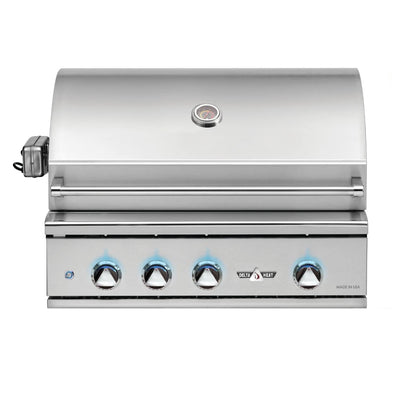 Delta Heat - 32-Inch 3-Burner Freestanding Grill with Infrared Rotisserie Burner - Liquid Propane Gas - DHBQ32R-DL + DHGB32-C