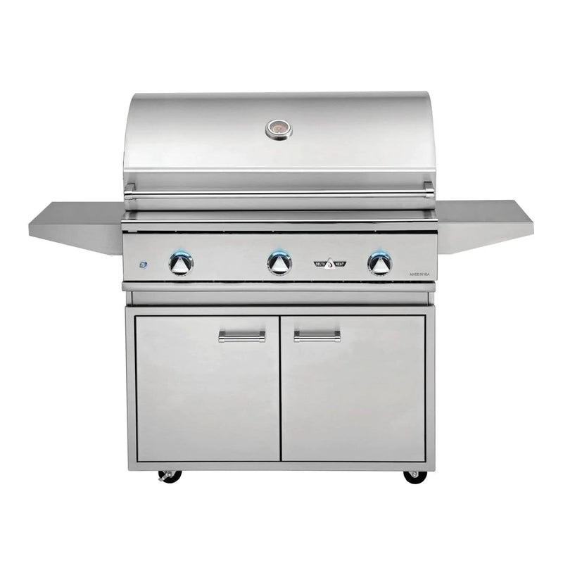 Delta Heat - 38-Inch 3-Burner Freestanding Grill - Natural Gas - DHBQ38G-DN + DHGB38-C