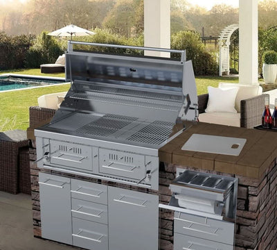 Sunstone Emerald - 42-Inch 2-Burner Gas Hybrid Dual Zone Grill - Charcoal/Wood Burning - EMCHDZ42-LP