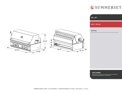 Summerset TRL - 38-Inch 4-Burner Built-In Grill - Natural Gas - TRL38-NG