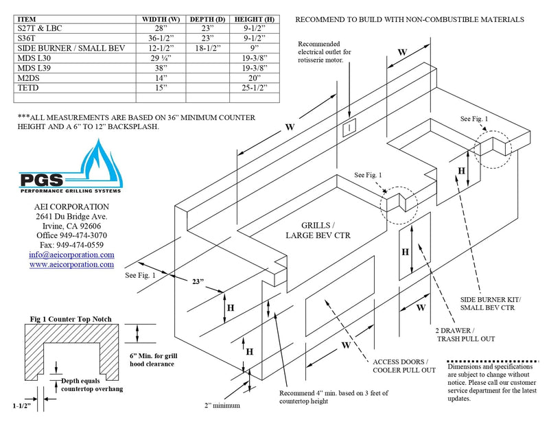PGS Newport Commercial - 30-Inch 2-Burner Built-In Grill - Natural Gas - S27TNG
