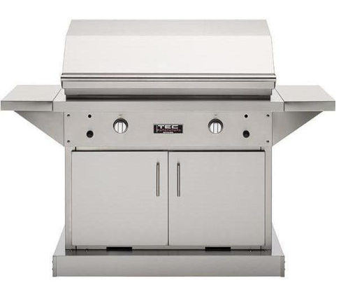 TEC Patio FR - 44-Inch 2-Burner Freestanding Infrared Grill - Liquid Propane Gas On Stainless Cabinet - PFR2LPCABS