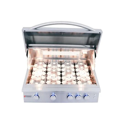 RCS Premier - 32-Inch 4-Burner Built-In Grill with Blue LED and Rear Burner - Natural Gas - RJC32AL
