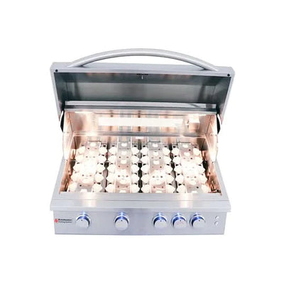 RCS Premier - 32-Inch Freestanding Grill with Blue LED Lights and Rear Burner - Natural Gas - RJC32ALCK