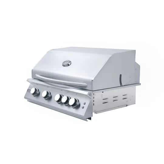 RCS Premier - 32-Inch 4-Burner Built-In Grill with Blue LED and Rear Burner - Natural Gas - RJC32AL