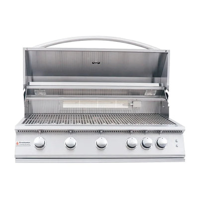 RCS Premier - 40-Inch 5-Burner Freestanding Grill with Blue LED Lights and Rear Burner - Natural Gas - RJC40ALCK