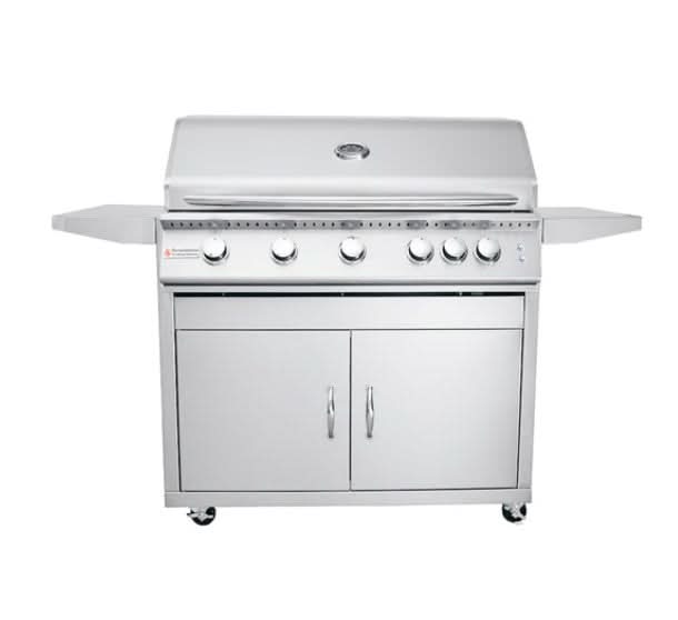 RCS Premier - 40-Inch 5-Burner Freestanding Grill with Blue LED Lights and Rear Burner - Natural Gas - RJC40ALCK