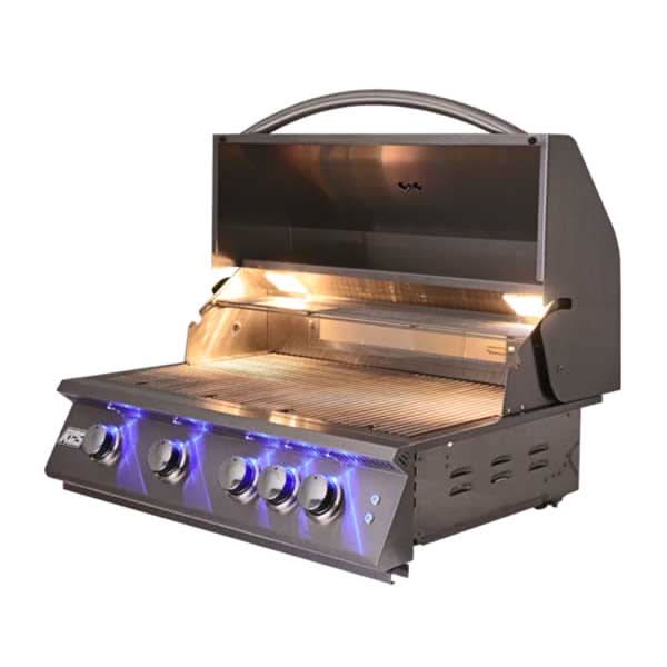 RCS Premier - 40-Inch 5-Burner Built-In Grill with Blue LED Lights and Rear Burners - Liquid Propane Gas - RJC40ALLP