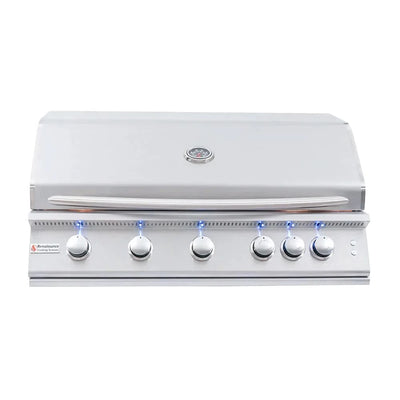 RCS Premier - 40-Inch 5-Burner Freestanding Grill with Blue LED Lights and Rear Burner - Natural Gas - RJC40ALCK