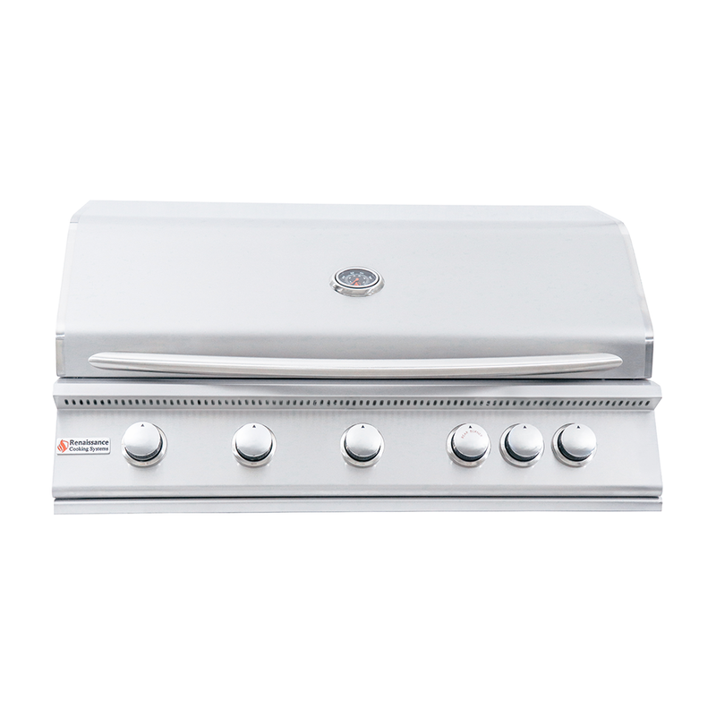 RCS Premier - 40-Inch 5-Burner Built-In Grill with Rear Infrared Burner - Natural Gas - RJC40A