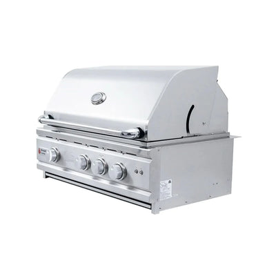 RCS Cutlass Pro 30-Inch 3-Burner Built-In Grill with Blue LED Lights and Rear Burner - Natural Gas - RON30A