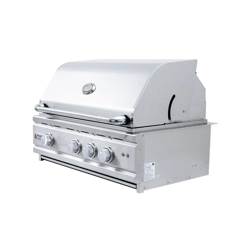 RCS Cutlass Pro 30-Inch 3-Burner Built-In Grill with Blue LED Lights and Rear Burner - Natural Gas - RON30A