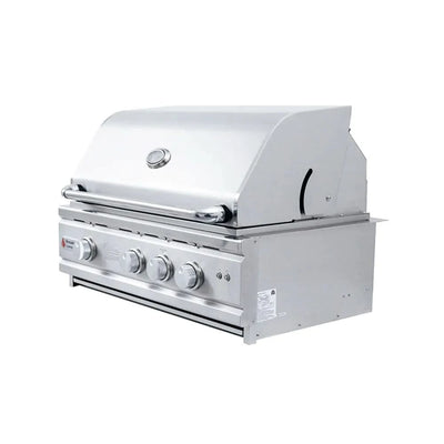 RCS Cutlass Pro - 30-Inch 3-Burner Freestanding Grill with Blue LED Lights and Rear Burner - Natural Gas - RON30A + RONMC