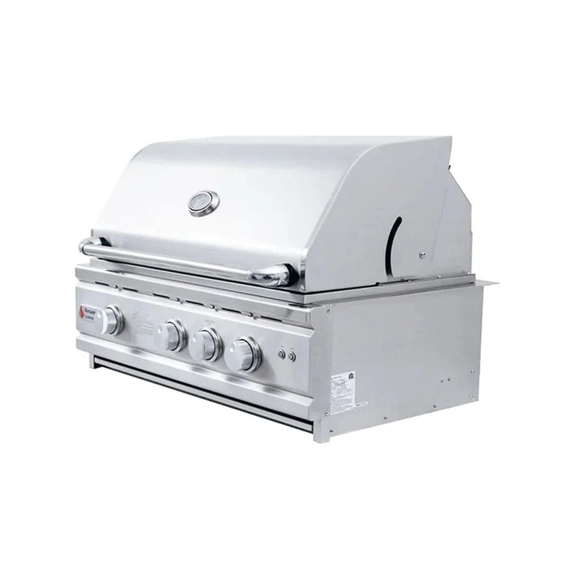 RCS Cutlass Pro - 30-Inch 3-Burner Freestanding Grill with Blue LED Lights and Rear Burner - Natural Gas - RON30A + RONMC