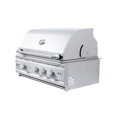RCS Cutlass Pro Grill - 30-Inch - Freestanding Grill - Liquid Propane Gas - with Blue LED w/Rear Burner - RON30ALP + RONMC