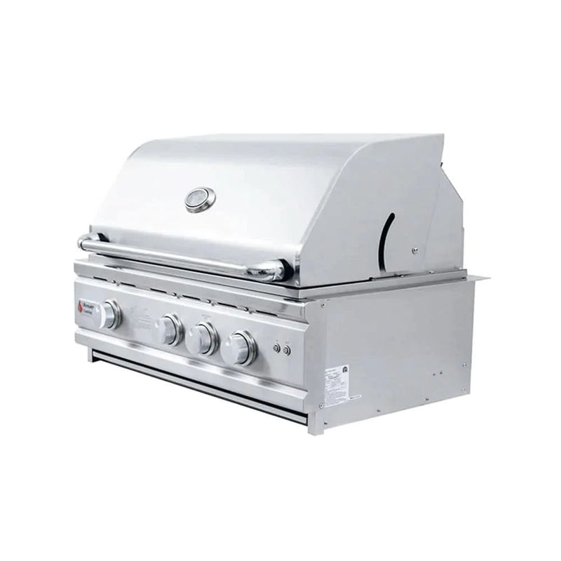 RCS Cutlass Pro Grill - 30-Inch - Freestanding Grill - Liquid Propane Gas - with Blue LED w/Rear Burner - RON30ALP + RONMC
