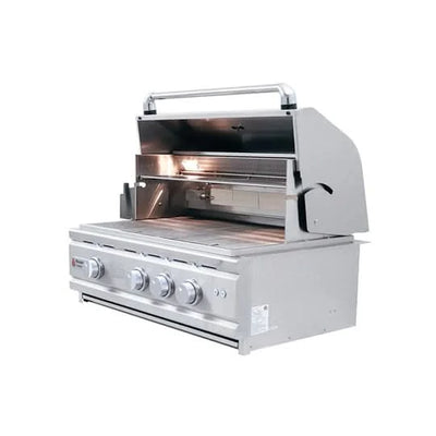 RCS Cutlass Pro 30-Inch 3-Burner Built-In Grill with Blue LED Lights and Rear Burner - Natural Gas - RON30A