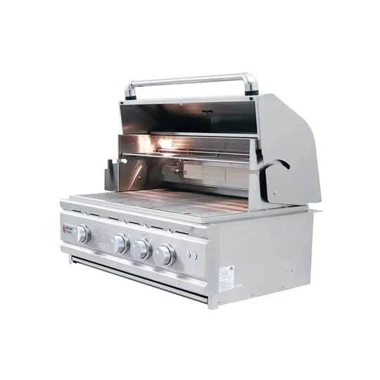 RCS Cutlass Pro Grill - 30-Inch - Freestanding Grill - Liquid Propane Gas - with Blue LED w/Rear Burner - RON30ALP + RONMC
