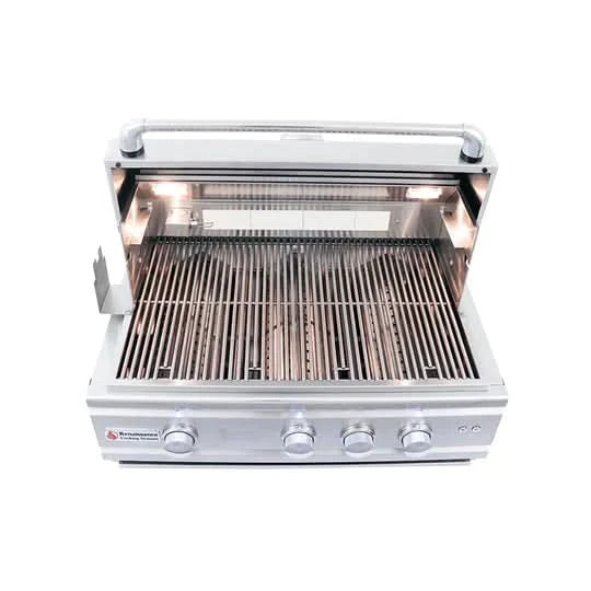 RCS Cutlass Pro Grill - 30-Inch - Freestanding Grill - Liquid Propane Gas - with Blue LED w/Rear Burner - RON30ALP + RONMC