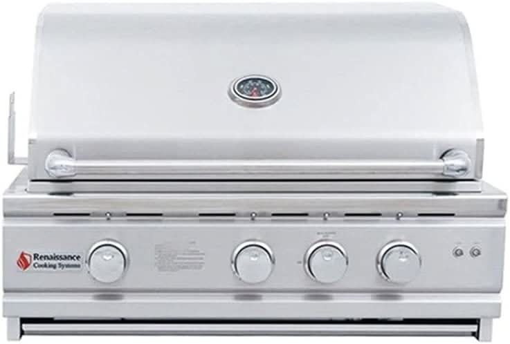 RCS Cutlass Pro - 30-Inch 3-Burner Built-In Grill with Blue LED Lights and Rear Burner-  Liquid Propane Gas - RON30ALP