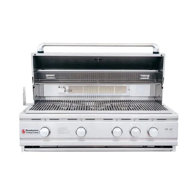 RCS Cutlass Pro - 38-Inch 4-Burner Freestanding Grill with Blue LED Lights and Rear Burner - Liquid Propane Gas - RON38ALP + RONKC