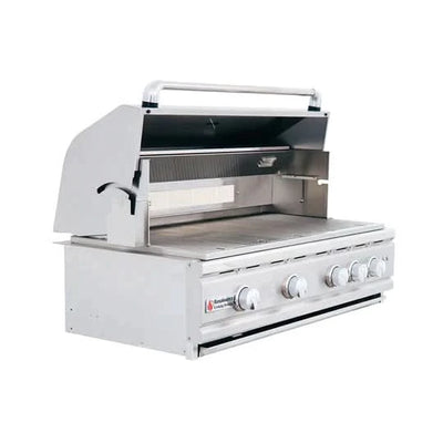 RCS Cutlass Pro - 38-Inch 4-Burner Freestanding Grill with Blue LED Lights and Rear Burner - Liquid Propane Gas - RON38ALP + RONKC