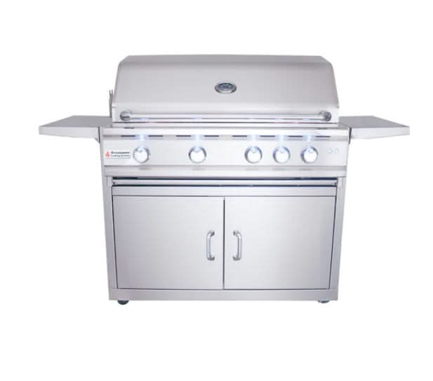 RCS Cutlass Pro - 38-Inch 4-Burner Freestanding Grill with Blue LED Lights and Rear Burner - Natural Gas - RON38A + RONKC