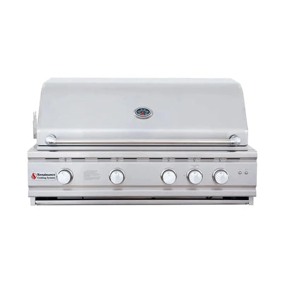 RCS Cutlass Pro - 38-Inch 4-Burner Freestanding Grill with Blue LED Lights and Rear Burner - Liquid Propane Gas - RON38ALP + RONKC