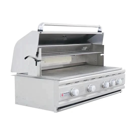 RCS Cutlass Pro - 42-Inch 4-Burner Freestanding Grill with Rear Infrared Burner and Blue LED Lights - Liquid Propane Gas - RON42ALP + RONJC