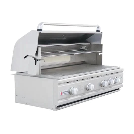 RCS Cutlass Pro - 42-Inch 4-Burner Freestanding Grill with Rear Infrared Burner and Blue LED Lights - Natural Gas - RON42A + RONJC