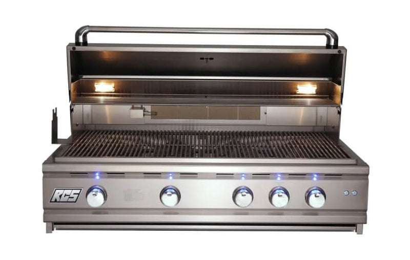 RCS Cutlass Pro - 42-Inch 4-Burner Built-In Grill with Blue LED Lights and Rear Burner - Liquid Propane Gas - RON42ALP