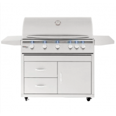 Summerset Sizzler Pro - 40-Inch 5-Burner Freestanding Grill with Rear Infrared Burner - Natural Gas - SIZPRO40-NG + CART-SIZ40-DC