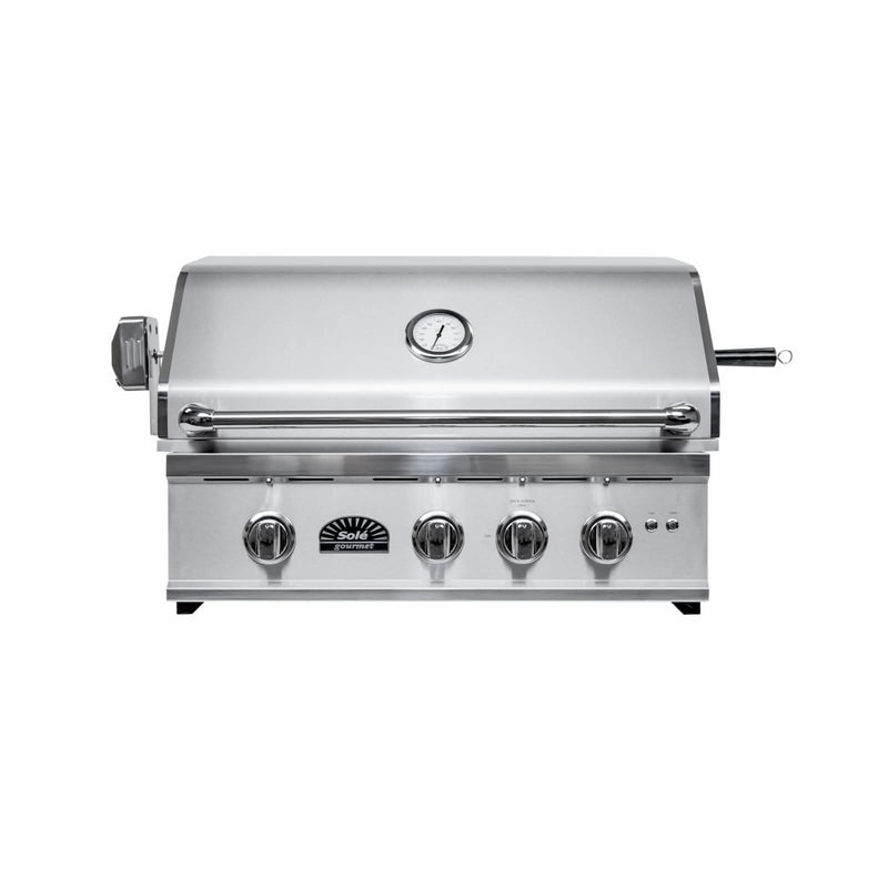 Sole Gourmet TR Series - 32-Inch 3-Burner Built-In Grill with Light and Rotisserie - Liquid Propane Gas - 321BQRTRLLP