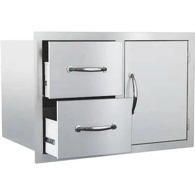 Summerset Access Door & Double Drawer Combo with Masonry Frame, 33 Inch - SSDC2-33M