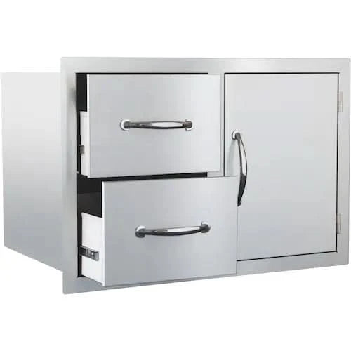 Summerset Access Door & Double Drawer Combo with Masonry Frame, 33 Inch - SSDC2-33M