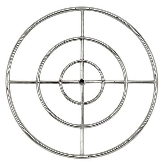 American Fire Glass 30-Inch Stainless Steel Triple-Ring Propane Gas Burner W/ 3/4-Inch Inlet - SSFR30LP