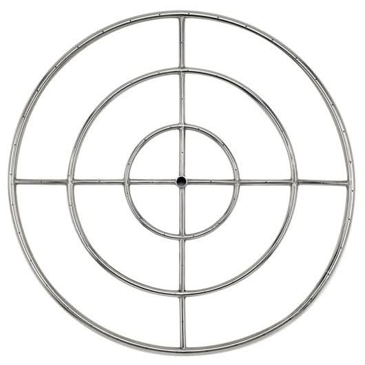 American Fire Glass 36" Triple Ring SS Burner with a 3/4 Inlet - SSFR36