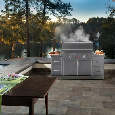 TEC Sterling Patio FR - 44-Inch 2-Burner Infrared Grill - Natural Gas on Stainless Steel Island - STPFR2NTISL
