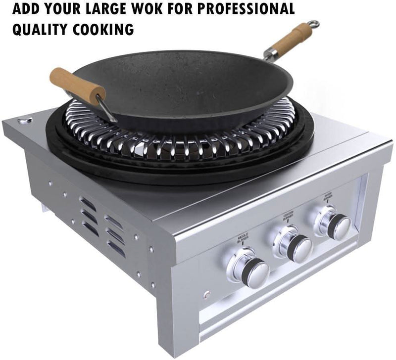 Sunstone 24 Inch Power Cirque Natural Gas Power Burner & Flat-Top Griller - SUN24PCB-PB-NG