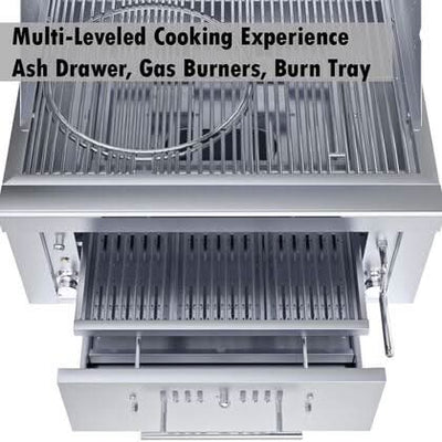 Sunstone - 30-Inch 3-Burner Built-In Grill Hybrid - Liquid Propane Gas - SUNCHSZ30IR-LP