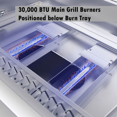 Sunstone 30-Inch 3-Burner Built-In Grill Hybrid - Natural Gas - SUNCHSZ30IR-NG